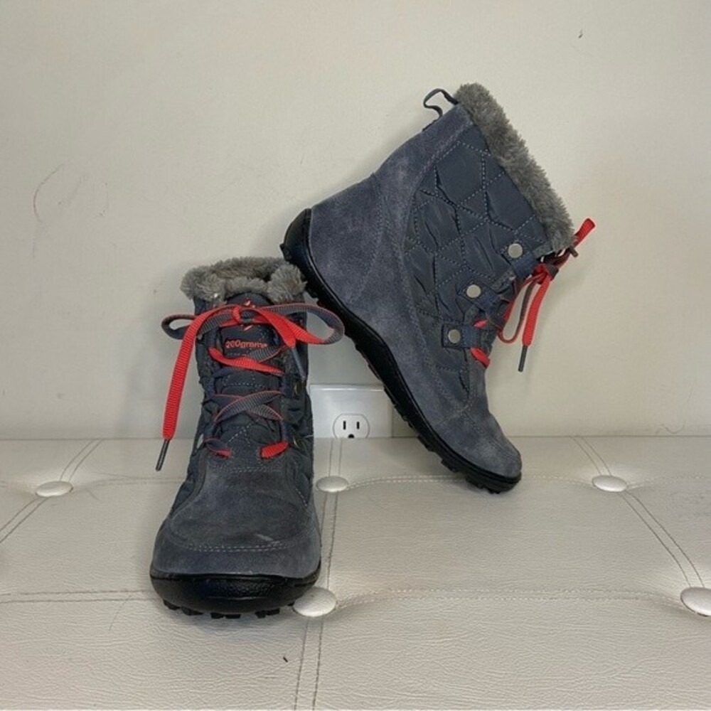 Columbia Minx Shorty Gray Waterproof Insulated 200g Boots Size 6.5